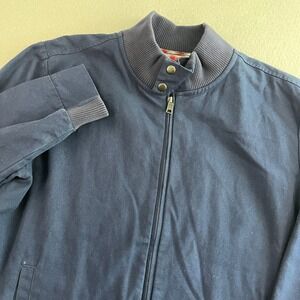 CRIQUET Mens Bomber Jacket Full Zip Pockets Red‎ Plaid Lined Casual Large